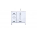 80" White Double Vanity, Quartz Top, White Square Sinks, 30" Mirrors w/ Faucets