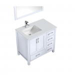 80" Dark Grey Double Vanity, Quartz Top, White Square Sinks and no Mirror