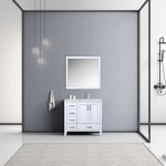 80" Dark Grey Double Vanity, Quartz Top, White Square Sinks, 30" Mirrors