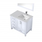 80" Dark Grey Double Vanity, Quartz Top, White Square Sinks, 30" Mirrors