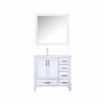 80" Dark Grey Double Vanity, Quartz Top, Square Sinks, 30" Mirrors w/ Faucets