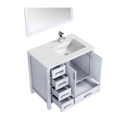 80" Navy Blue Double Vanity, Quartz Top, White Square Sinks and no Mirror