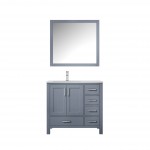 80" Espresso Double Vanity, Quartz Top, Square Sinks, 30" Mirrors w/ Faucets