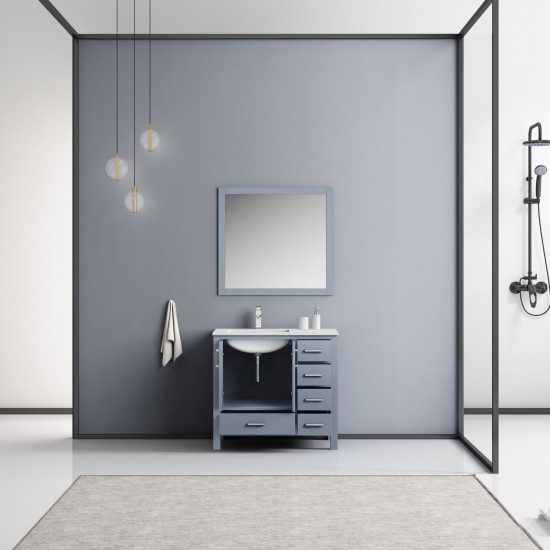 80" Espresso Double Vanity, Quartz Top, Square Sinks, 30" Mirrors w/ Faucets