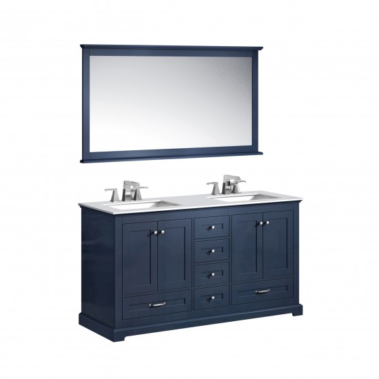 84" Dark Grey Double Vanity, Quartz Top, White Square Sinks and no Mirror