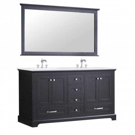 84" Navy Blue Double Vanity, Quartz Top, White Square Sinks and no Mirror