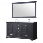 84" Navy Blue Double Vanity, Quartz Top, White Square Sinks and no Mirror