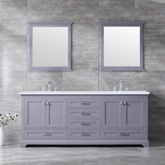 Jacques 30" White Single Vanity, Quartz Top, White Square Sink and no Mirror