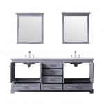 Jacques 30" White Single Vanity, Quartz Top, White Square Sink and 28" Mirror