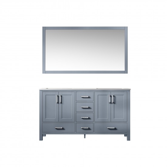 36" Distressed Grey Single Vanity, Quartz Top, Square Sink, no Mirror - Left