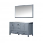 36" Distressed Grey Single Vanity, Quartz Top, Square Sink, no Mirror - Left