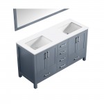 36" Distressed Grey Single Vanity, Quartz Top, Square Sink, no Mirror - Left