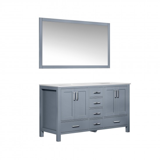 36" Distressed Grey Single Vanity, Quartz Top, Square Sink, no Mirror - Right