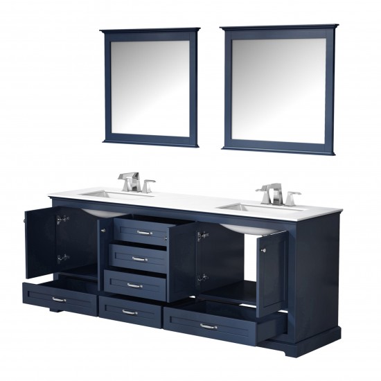 36" Distressed Grey Single Vanity, Quartz Top, Sink, 34" Mirror, Faucet - Right