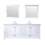 36" Navy Blue Single Vanity, Quartz Top, Square Sink, 34" Mirror, Faucet - Left