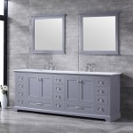 36" Navy Blue Single Vanity, Quartz Top, Square Sink, 34" Mirror - Right Version