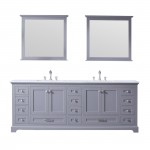 Jacques 60" White Double Vanity, Quartz Top, White Square Sinks and no Mirror