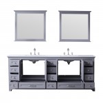 Jacques 60" White Double Vanity, Quartz Top, White Square Sinks and no Mirror