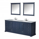 60" White Double Vanity, Quartz Top, White Square Sinks, 58" Mirror w/ Faucets