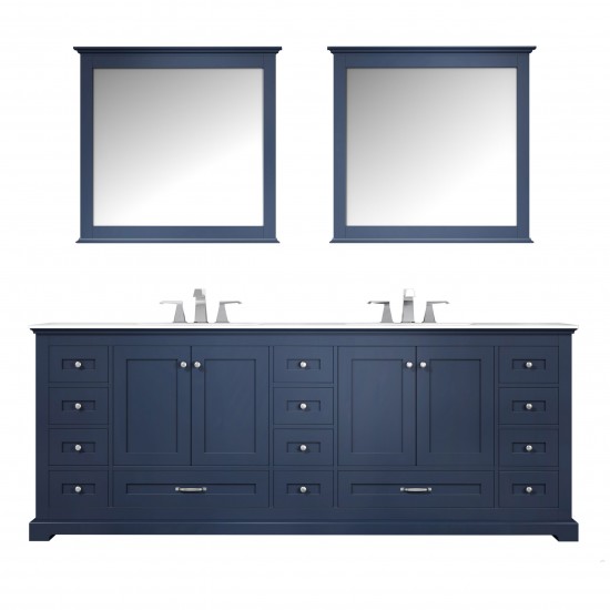 Jacques 60" Dark Grey Double Vanity, Quartz Top, White Square Sinks, no Mirror