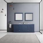 Jacques 60" Dark Grey Double Vanity, Quartz Top, White Square Sinks, no Mirror