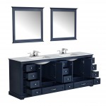 Jacques 60" Dark Grey Double Vanity, Quartz Top, White Square Sinks, no Mirror