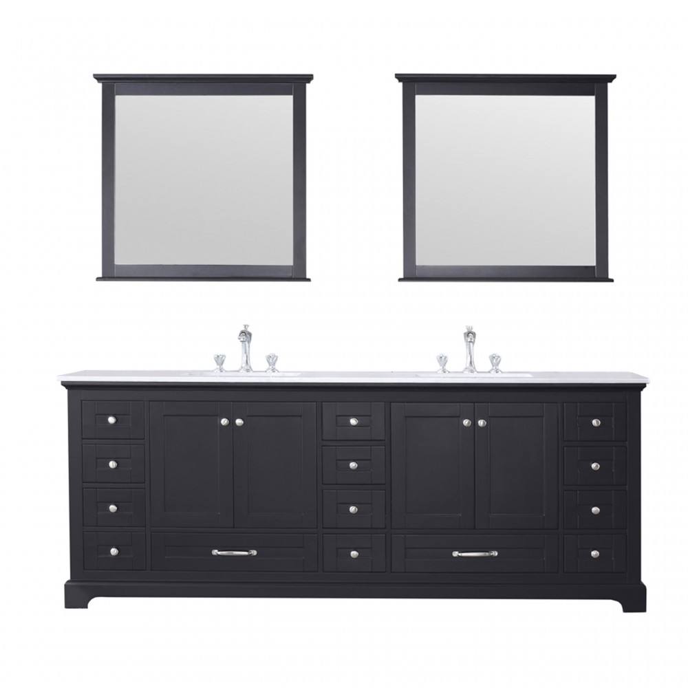 60" Distressed Grey Double Vanity, Quartz Top, White Square Sinks, no Mirror