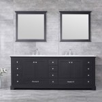 60" Distressed Grey Double Vanity, Quartz Top, White Square Sinks, no Mirror