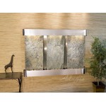 Olympus Falls-Round-Stainless Steel-Green Natural Slate