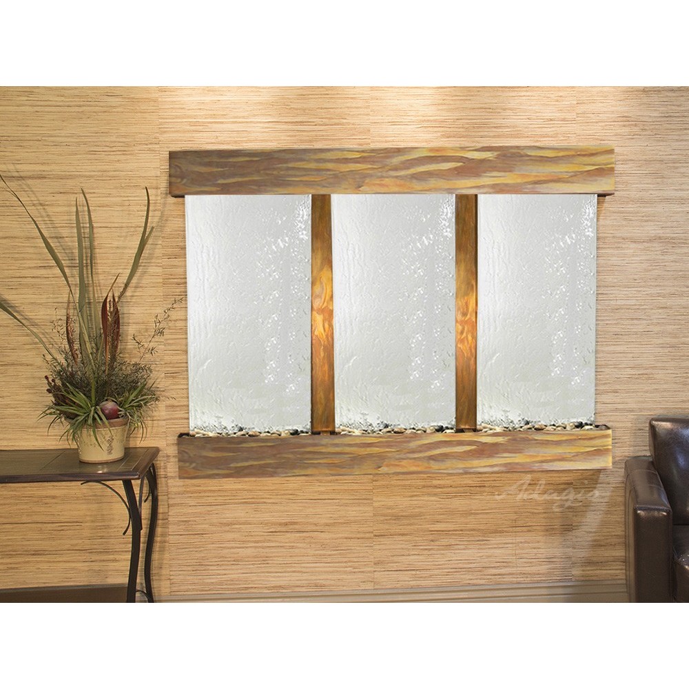 Olympus Falls-Square-Rustic Copper-Silver Mirror