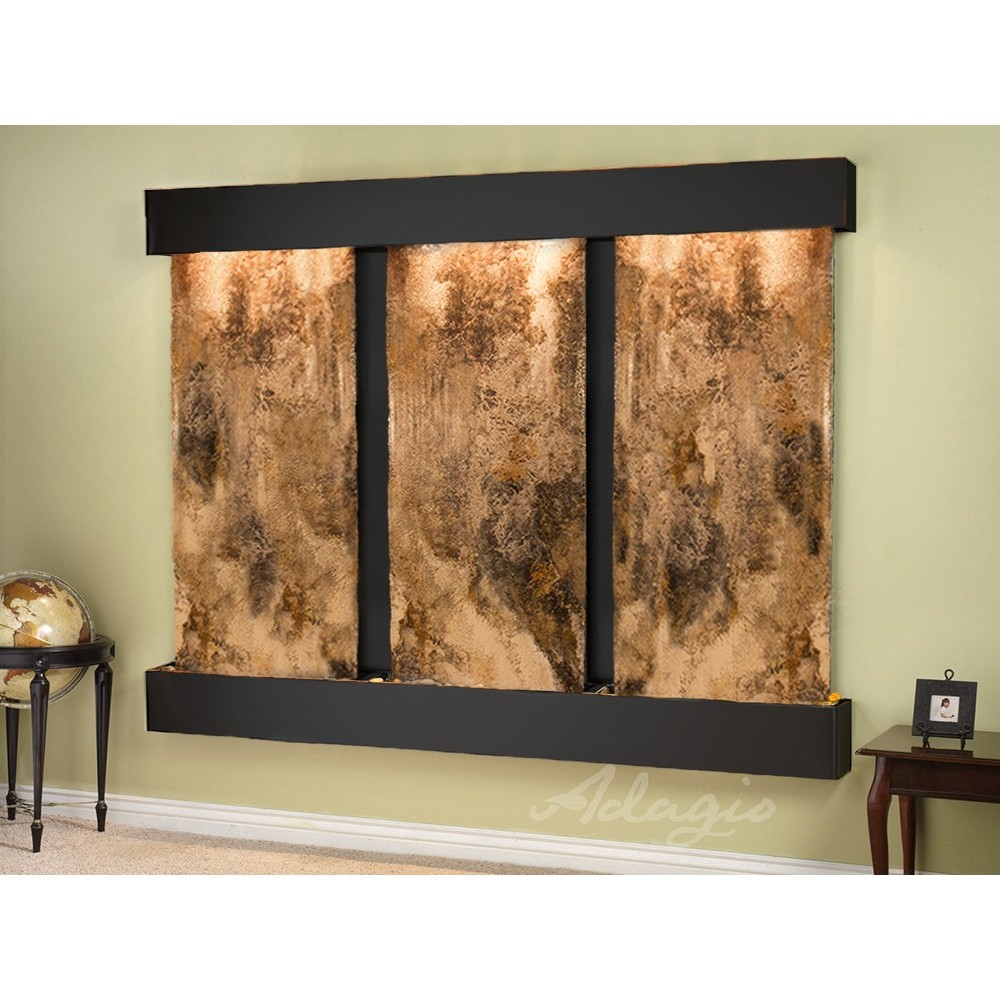 Deep Creek Falls-Square-Blackened copper-Magnifico Travertine