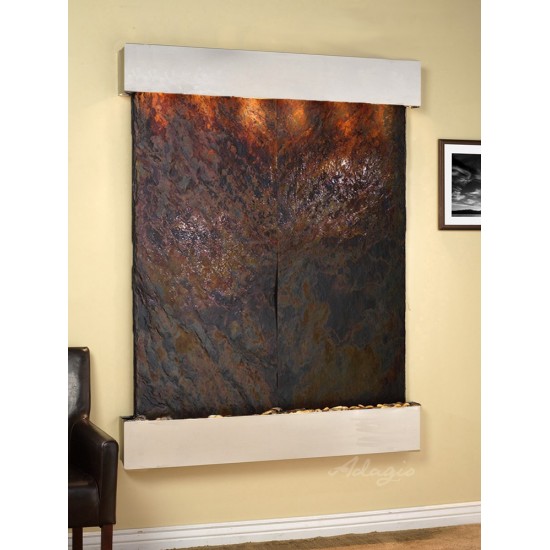 Majestic River-Square-Stainless Steel-Multi-Color-Natural Slate