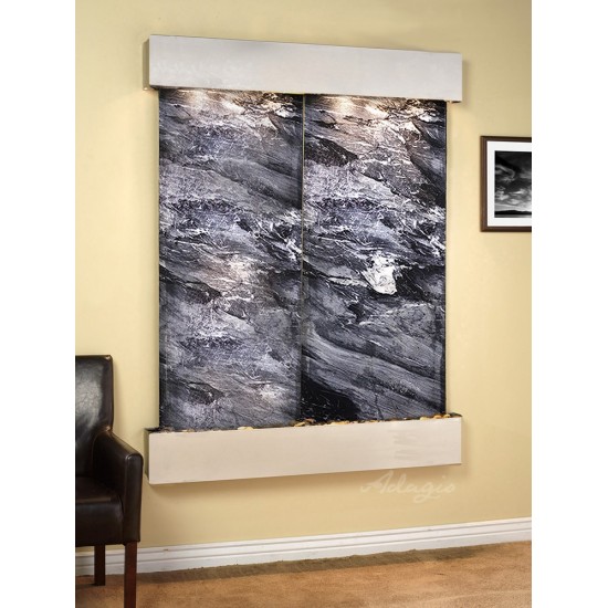 Majestic River-Square-Stainless Steel-Black-Marble