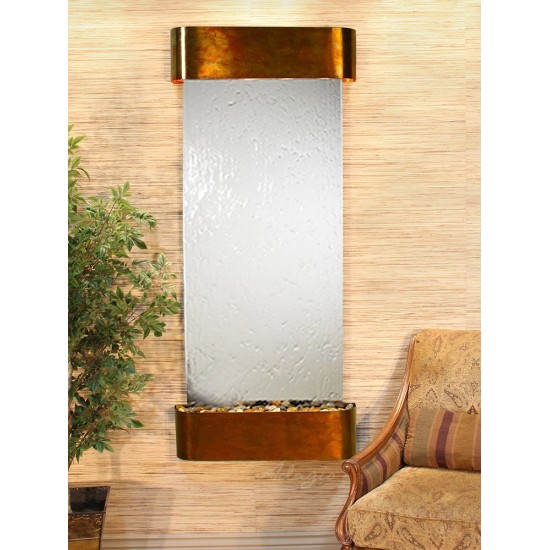 Inspiration Falls-Round-Rustic Copper-Silver Mirror