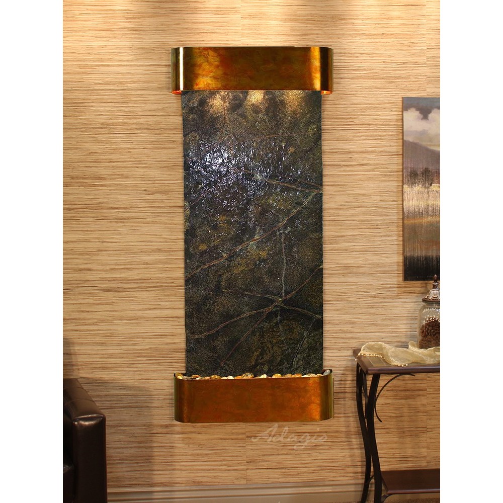 Inspiration Falls-Round-Rustic Copper-Green Marble