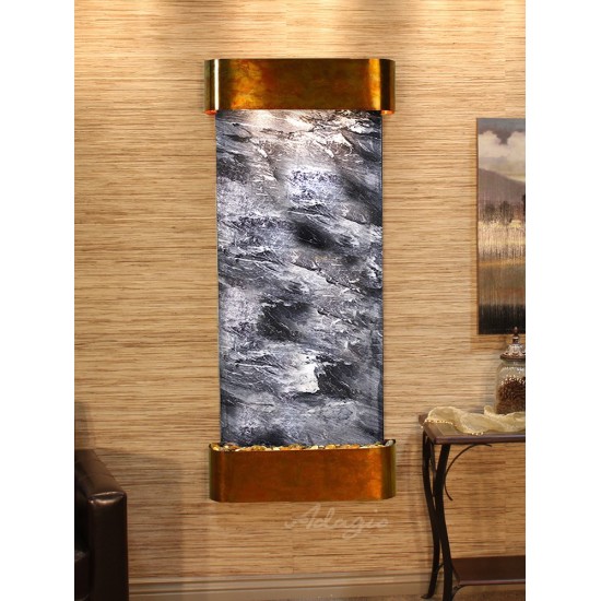 Inspiration Falls-Round-Rustic Copper-Black Spider Marble