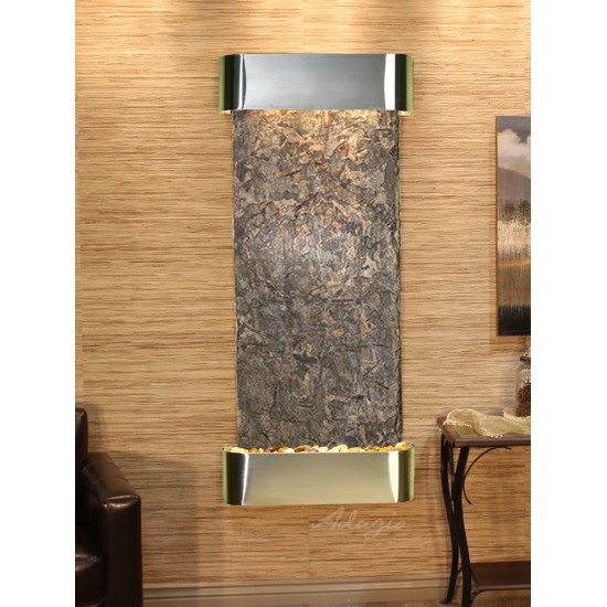 Inspiration Falls-Round-Stainless Steel-Green Natural Slate