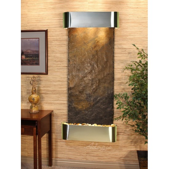 Inspiration Falls-Round-Stainless Steel-Multi-Color Natural Slate