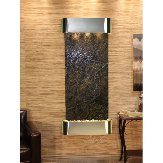 Inspiration Falls-Round-Stainless Steel-Green Marble