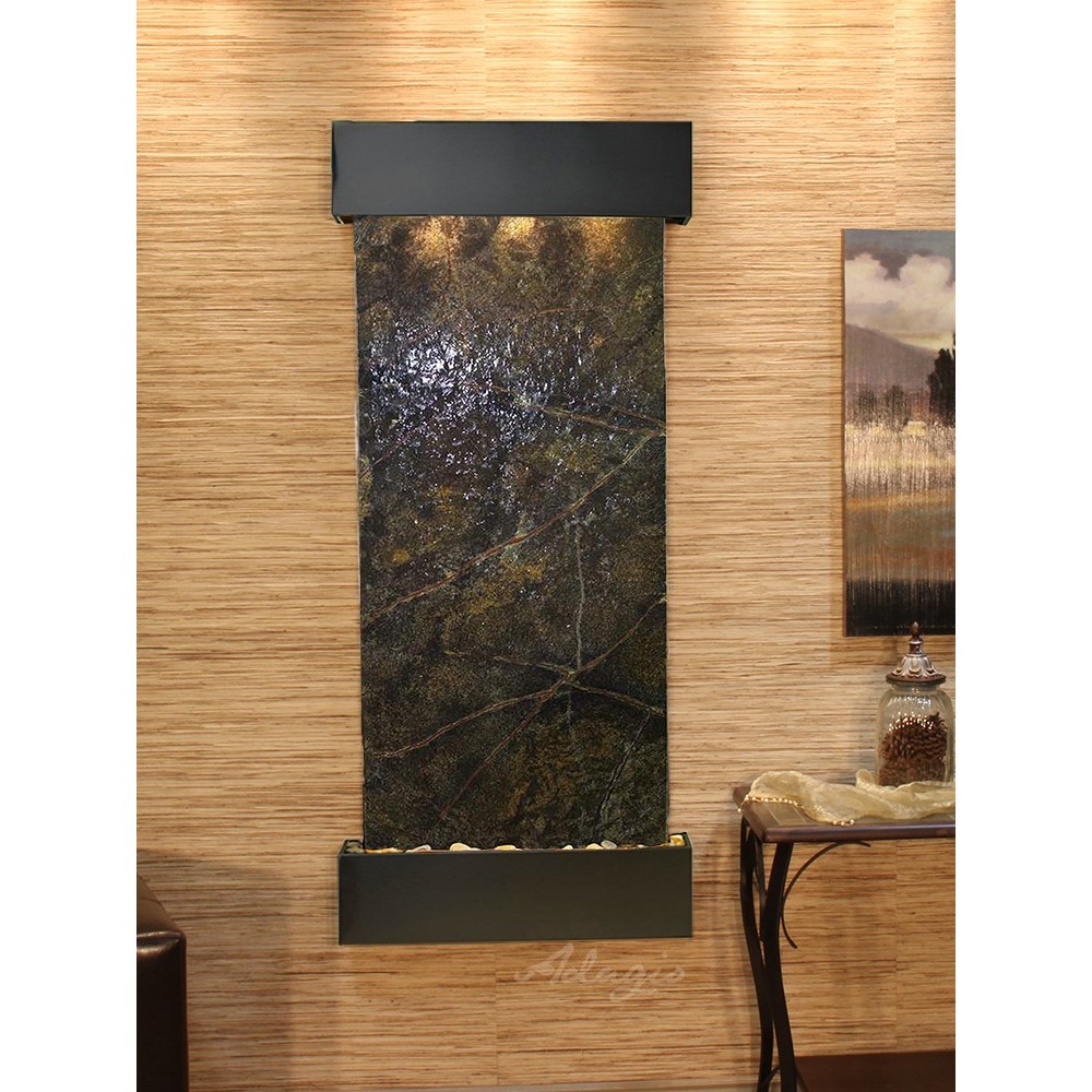 Inspiration Falls-Square-Blackened copper-Green Marble