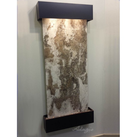 Inspiration Falls-Square-Blackened copper-Magnifico Travertine