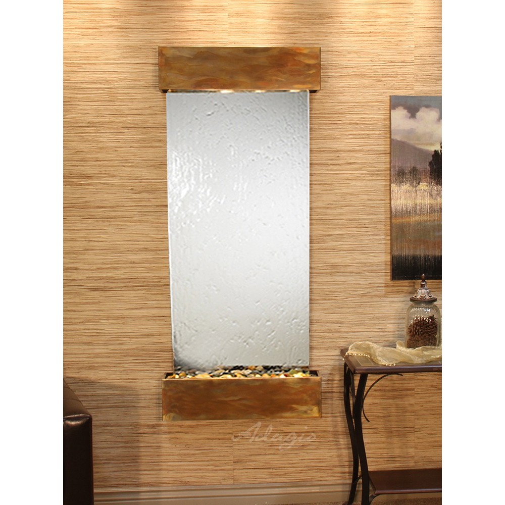 Inspiration Falls-Square-Rustic Copper-Silver Mirror