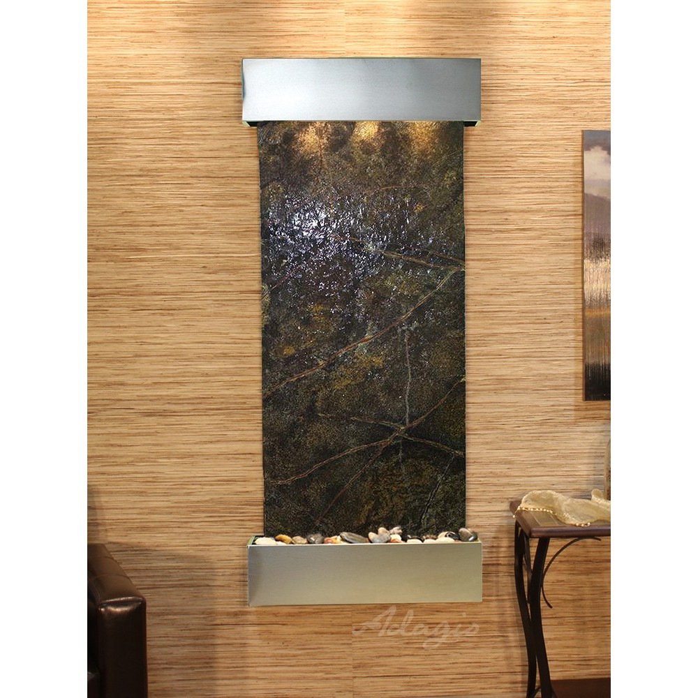 Inspiration Falls-Square-Stainless Steel-Green Marble