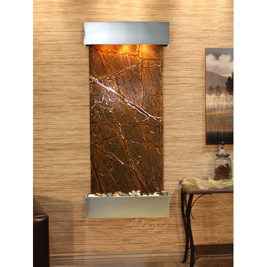 Inspiration Falls-Square-Stainless Steel-Brown Marble