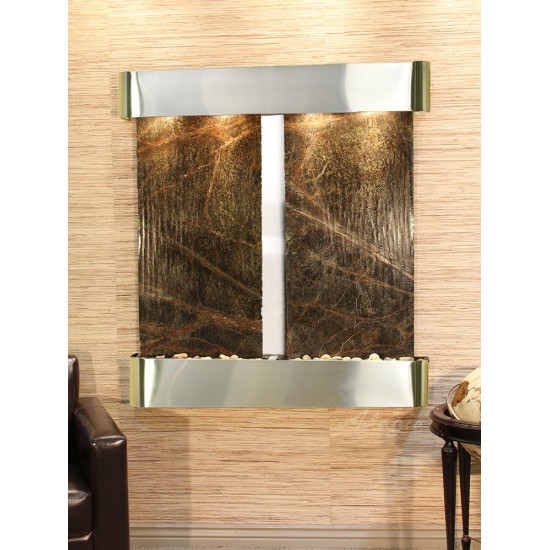 Aspen Falls-Round-Stainless Steel-Green Marble