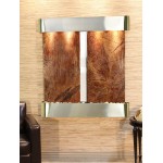 Aspen Falls-Round-Stainless Steel-Brown Marble