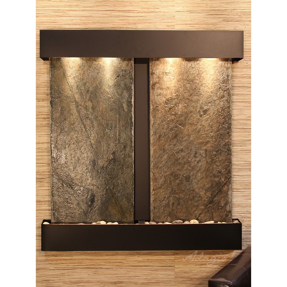 Aspen Falls-Square-Blackened Copper-Green Natural Slate Aspen Falls-Square-Blackened Copper-Green Natural Slate