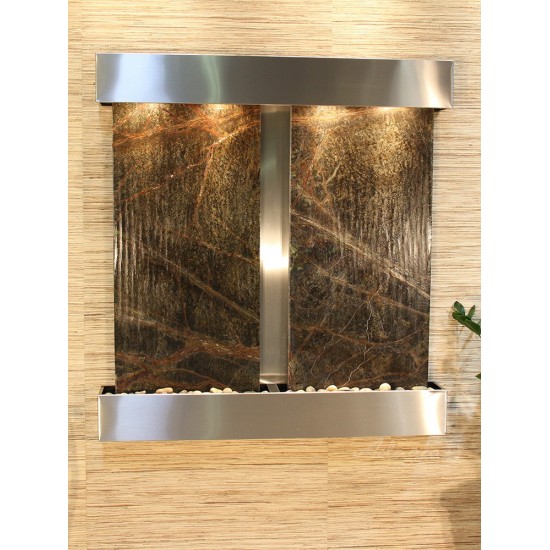 Aspen Falls-Square-Stainless Steel-Green Marble