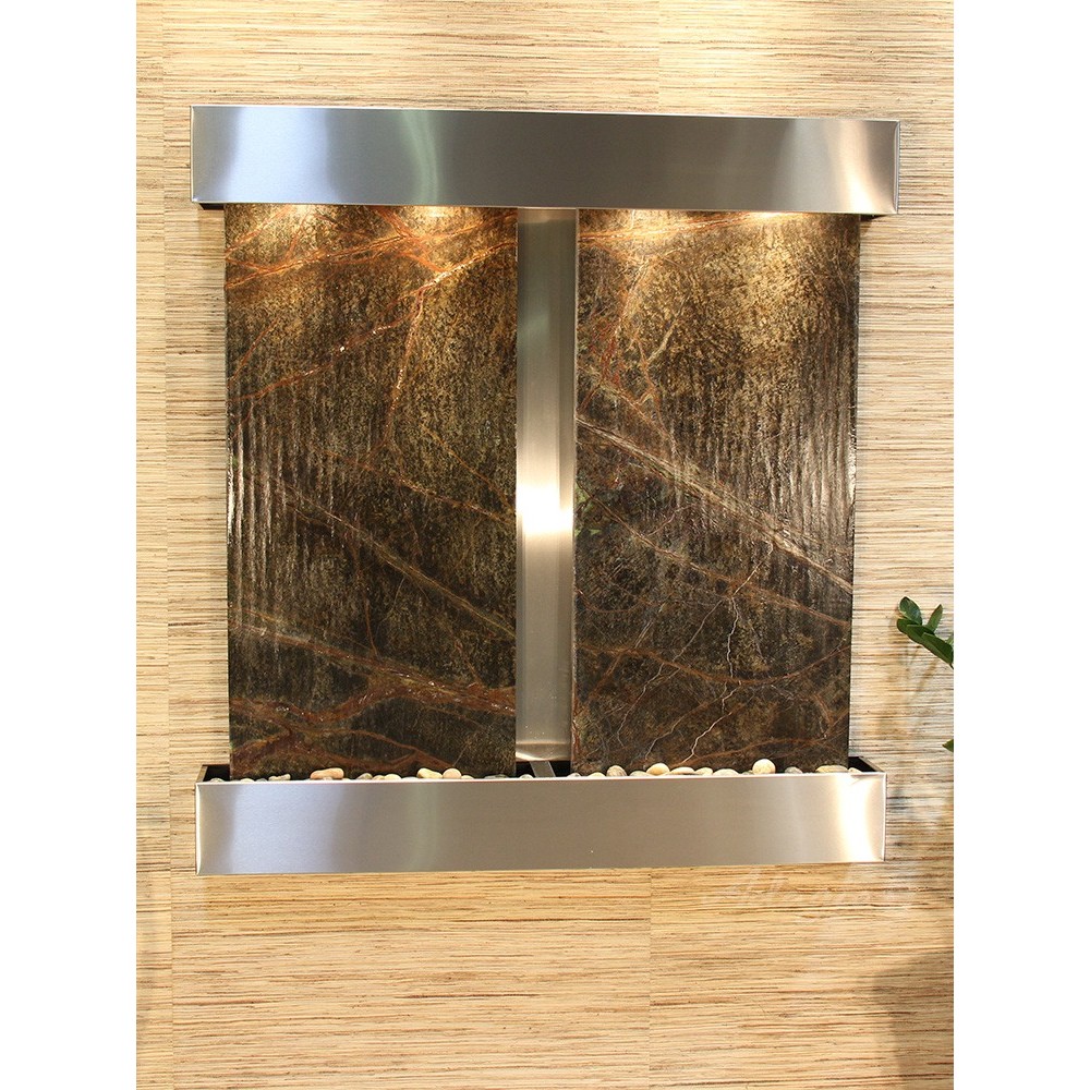 Aspen Falls-Square-Stainless Steel-Green Marble