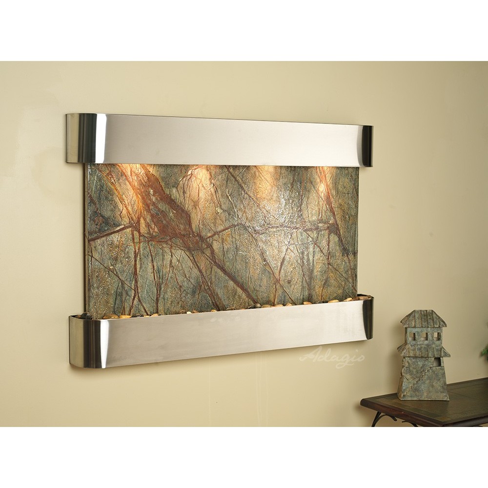 Sunrise Springs-Round-Stainless Steel-Brown Marble